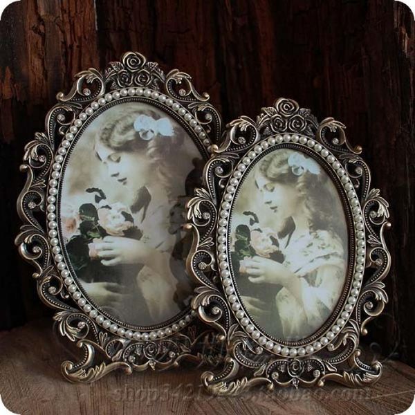 

european oval p frame cutout roses alloy metal p frame family 2 colors vintage home decoration frames xc061
