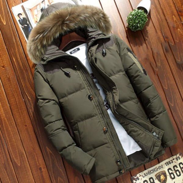 

men's winter ultralight duck down jacket hooded puffer warm outwear coat m~ 2xl, Black