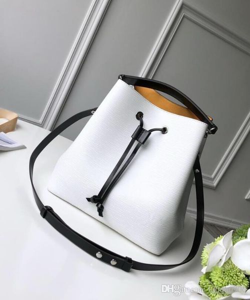 

lady trend designer clear bucket bag hardware metal buckles women drawstring beach hand bags