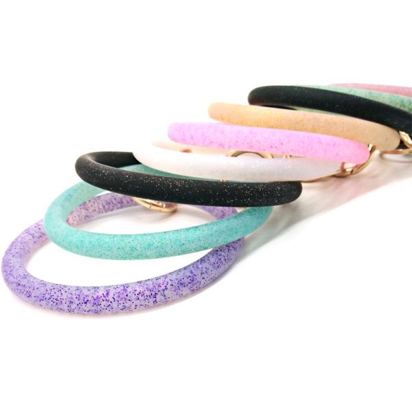 

силиконовый брелок держатель браслет спорт на открытом воздухе swim обруча car key chain, Silver