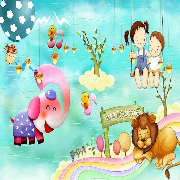 

custom large mural 3d wallpaper children's paradise fantasy boy girl lion baby bedroom mural tv back wall decor deep 5d embossed
