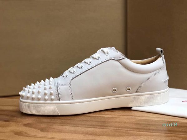 

designer sneakers red low cut spikes flats shoes bottom for men women leather sneakers casual shoes with dust bag ct04, Black