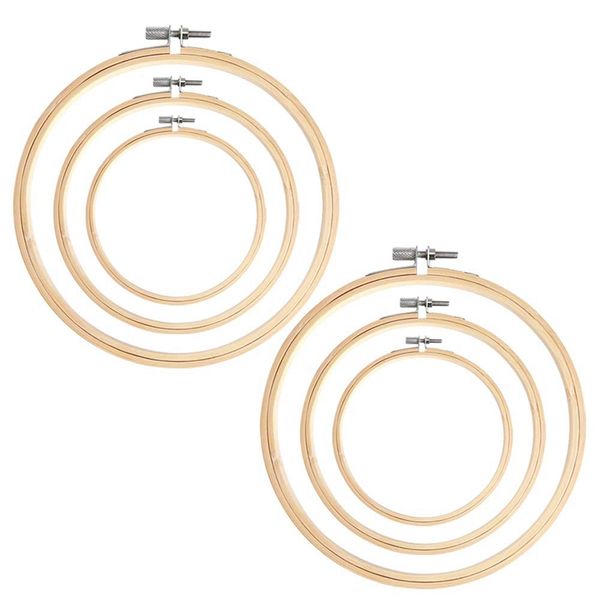 

6 шт вышивка обручи бамбуковый круг вышивки крестом обруч кольцо для diy art craft handy sewing, 3 дюйма, 5 дюймов и 7 дюймов, Black