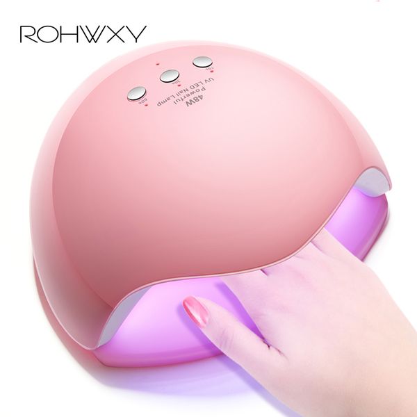 

rohwxy 48w nail uv lamp led lamp for manicure 24 leds nail dryer for all gels polish art tools with lcd display
