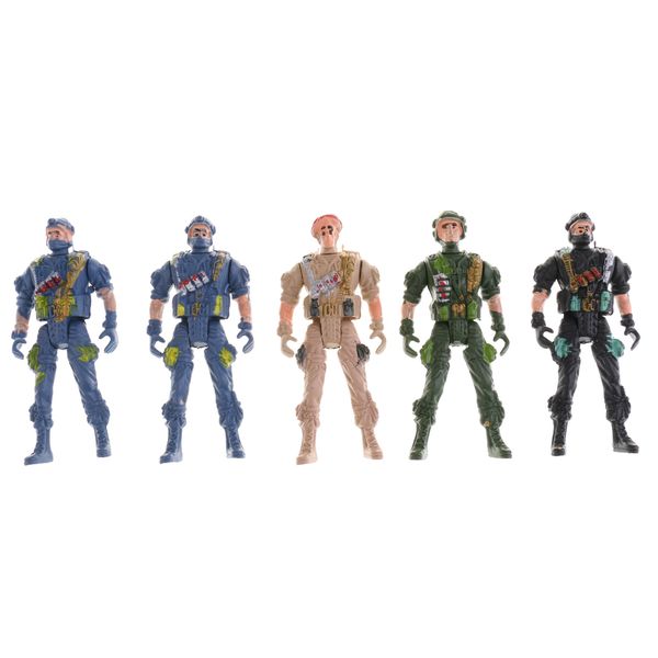 

9cm plastic paratroopers action figure world war ii soldiers toy - 5 pieces