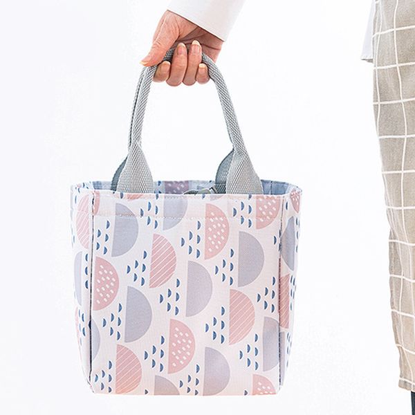 

aluminum foil insulation lightweight printing thicken large capacity muti-function tote lunch bag shopping leakproof waterproof, Blue;pink