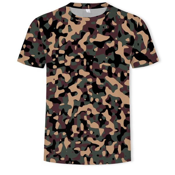 

mens designer camouflage round collar short sleeve t-shirt, White;black