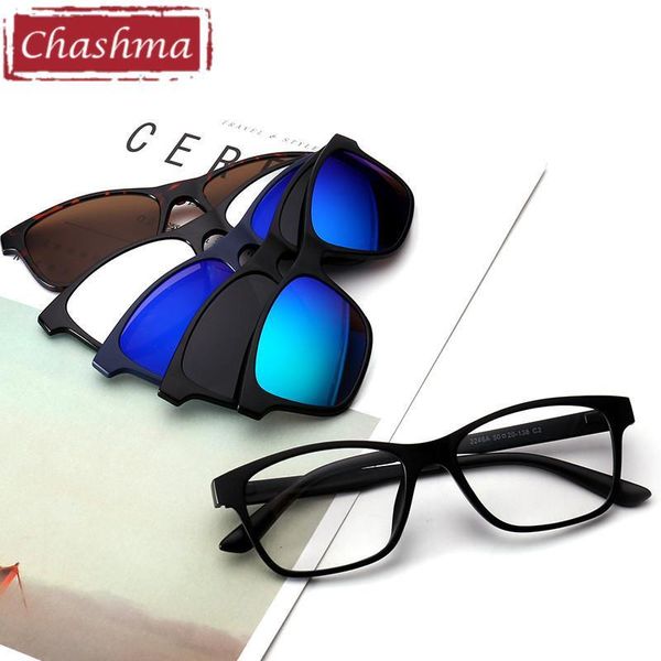 

chashma brand sunglasses women and men optical glasses frame with 5 pieces clips sun eyeglass polarized lenses magnetic glasses, Silver