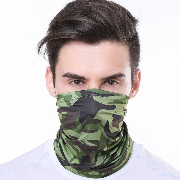 

Protective Elastic Camo Face Mask Multifunctional Neck Gaiter Seamless Half Face Cover Bandanas for Outdoors Workout