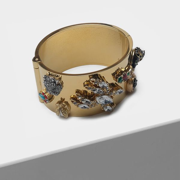 

amorita boutique gold ox head fashion animal bangles, Black