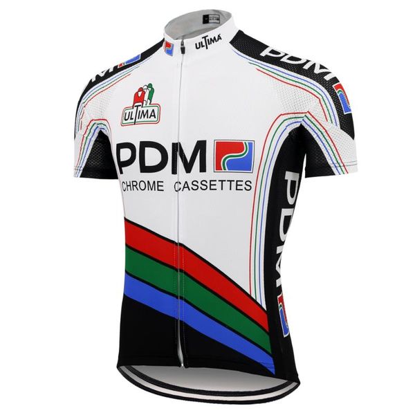 

retro pdm cycling jersey ropa ciclismo men short sleeve mtb jersey triathlon bike clothing team bicycle clothes, Black;red
