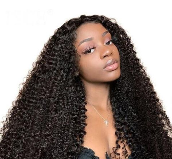 

2021 brazilian kinky curly human hair wig for women pre plucked natural hairline with baby remy lace front wigs, Black;brown
