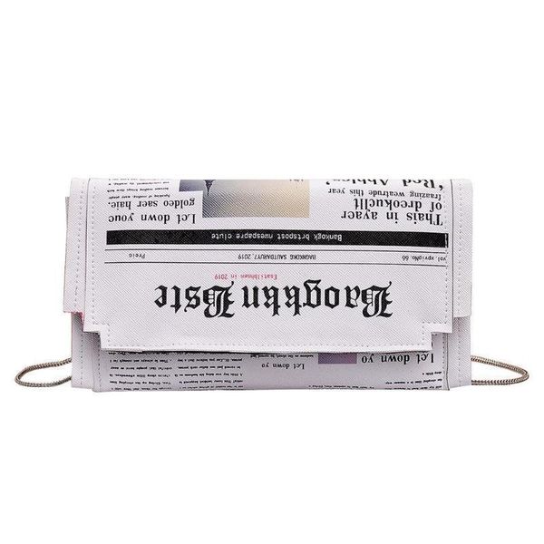 

newspaper print design crossbody messenger bag women casual flap envelope bags day clutches purse shoulder bag pu handbag
