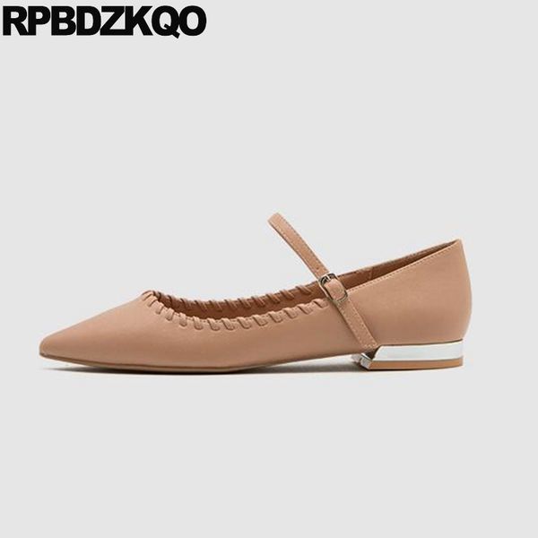 

brown female china ladies chinese shoes women 2019 pointed toe mary jane flats fashion black large size