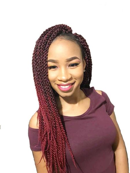 

selling 1pcs 18 inch 3d cubic twist crochet braids hair 12 strands/pack ombre synthetic braiding hair extension for black women, Black;brown