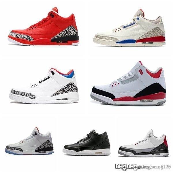 

дизайнер обуви 3 мужчины баскетбол обувь черный белый цемент cyber ​​понедельник katrina quai 54 огонь красный jumpman 3s тапки