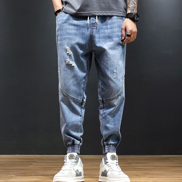 

jeans men skinny 2019 new korean the trend of overalls jean slim homme casual fashion slim stretch pants men's jeans trousers, Blue