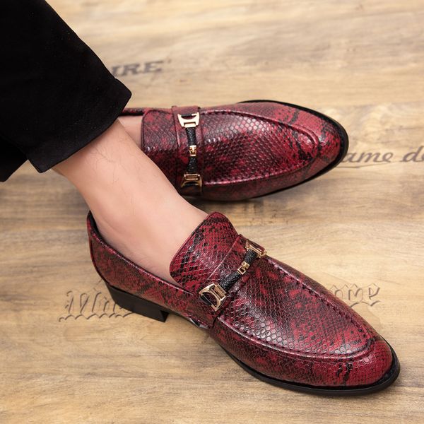 

luxury men's shoes casual men's office business wedding shoes black red set foot lazy designer fashion brand cs05