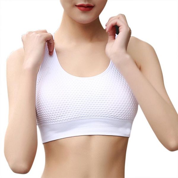 

breathable mesh sport bra women hollow out cross shockproof push up yoga bras for fitness running gym vest, White;black