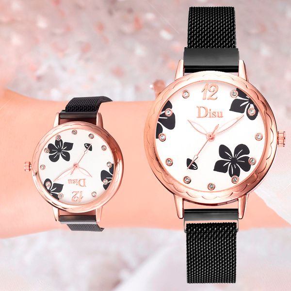 

fashion women watches personality romantic rose gold watch women bracelet watch ladies wristwatch reloj mujer zegarek damski b4, Slivery;brown