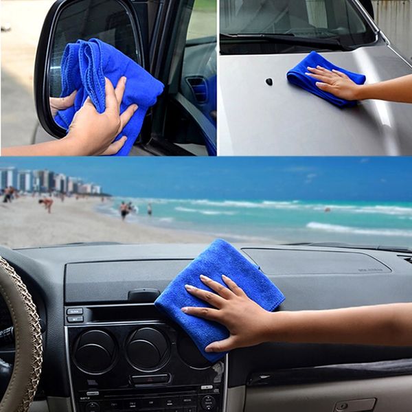 

2pcs blue soft absorbent wash cloth car auto microfiber cleaning towels car accessories accesorios de coche multipurpose