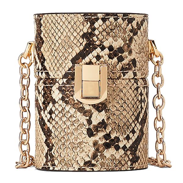 

fashion serpentine mini box women crossbody bags designer snakeskin pattern shoulder bag chain messenger bag luxury pu purse sac