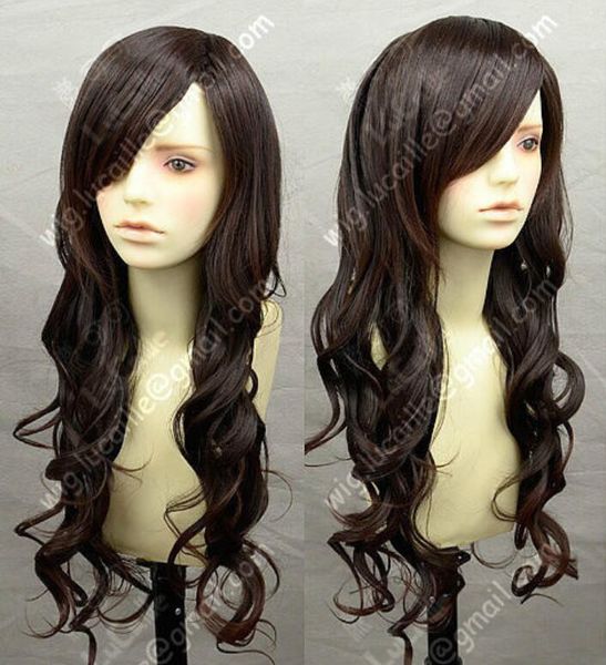 Wig Hot Heat Resistant Party Hair Fashion Long Dark Brown