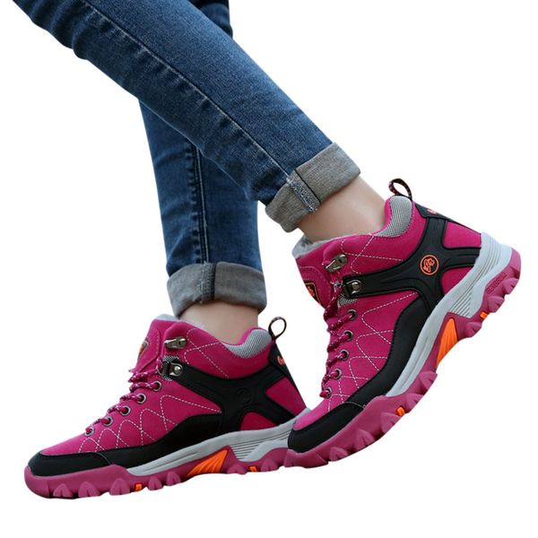 

new man/woman couple winter plus velvet warm cotton shoes non-slip lace-up casual climbing low-soft shoes sneakers#p10