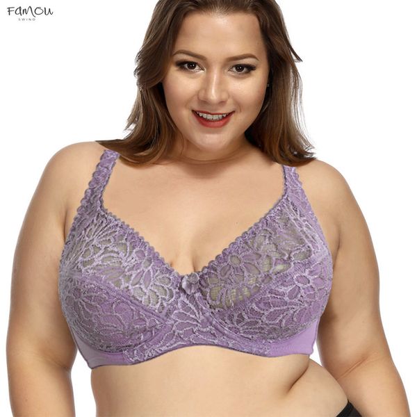 

Lager Womens Bosom Perspective Lace Bras Bh Sexy Lingerie Embroidery Floral Bralette Underwired Plus Size Brassiere B D Dd E F