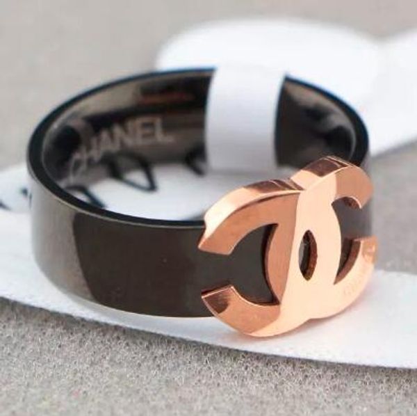 

New arrival whole ale price luxury letter fa hion tyle ring tainle teel double row of broken diamond ring for women