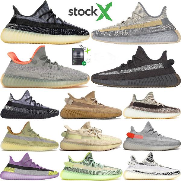 

2020 stock x v2 kanye west men women running shoes designer 3m hyperspace lundmark antlia static reflective zebra shoes, White;red