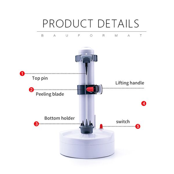

multifunction stainless steel electric peeler automatic fruit vegetable peeler three spare blades potato peeling machine