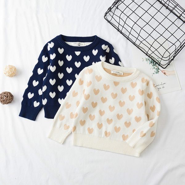 

autumn jacquard sweater male child female baby love pattern pullover sweater toddler girl clothes toddler girl sweaters, Black