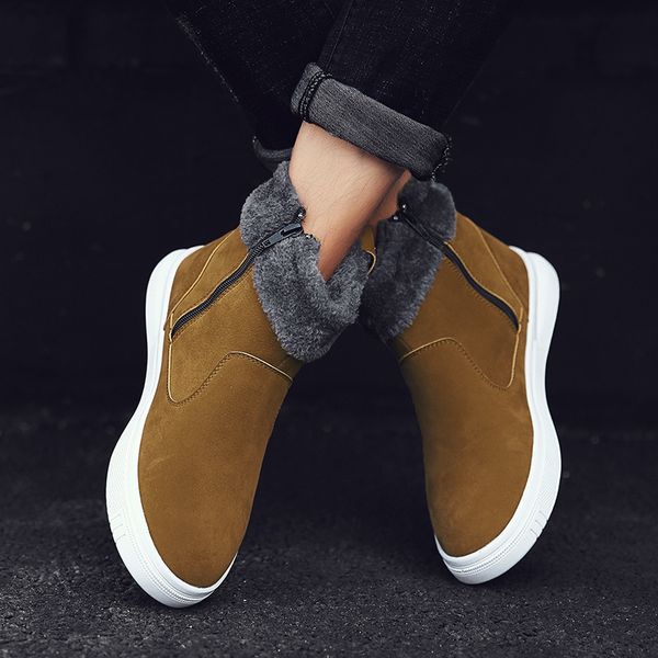 

30 snow boots men winter shoes 2019 warm plush for cold winter men ankle boots fashion non-slip male footwear snow shoes a2000, Black