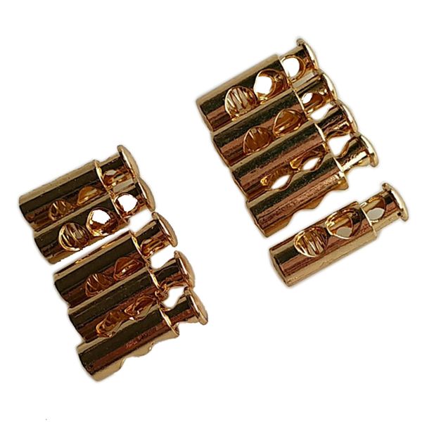 

10pcs/bag alloy cord locks end sers 2 holes spring toggles adjuster, Black