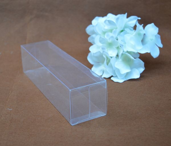 

long pvc box cardboard gift packing boxes, 50pcs wedding gift favor box for necklace/jewelry,transparent plastic package