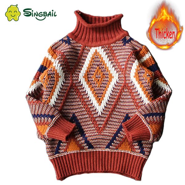 

baby girls winter turtleneck sweater clothes 2020 autumn boys children clothing pullover knitted geometric kids sweaters, Blue