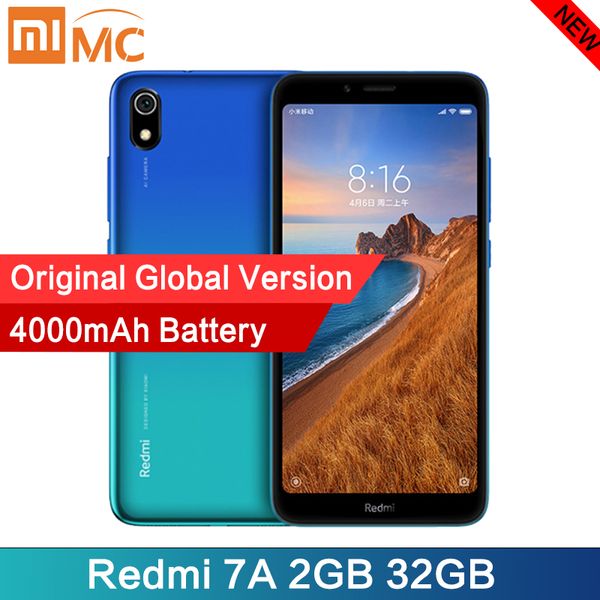 

presale)global version xiaomi redmi 7a 2gb 32gb smartphone 5.45" hd snapdargon 439 octa core 4000mah battery long standby mobile phone