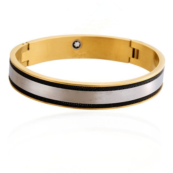

2020 fashion wild bilateral groove wire design bracelet mens gold bracelets friendship bracelet mens bracelets jewelry, Black