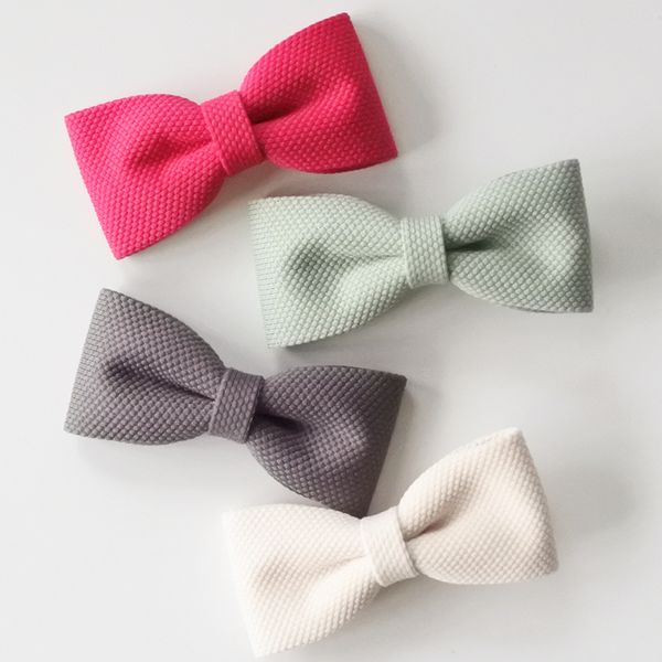

solid colour hair bow clips girls hairpins lovely bow barrettes for women sell ladies hair accessories, Slivery;white