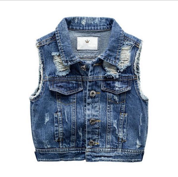 

New 2018,Boy Denim Vest,Spring Autumn,Broken Hole Style,Kids Boy Waistcoat,Kids Boy Clothes,Baby Jeans Jacket,For 2-7T Outerwear