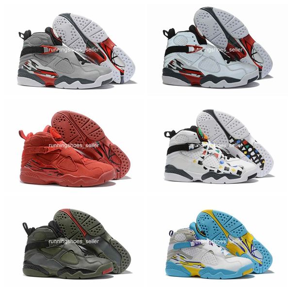 

новые 8s quai 54 white аква светоотражающие bugs bunny south beach оливковый белый красный многоцветный бред mens basketball обувь 8 тапки, White;red