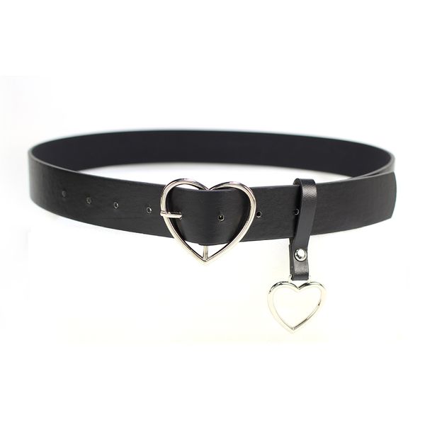 

women waist belt belt pu leather metal heart pin buckle party dress decoration female waistband belts elegant 105cm black casual, Black;brown