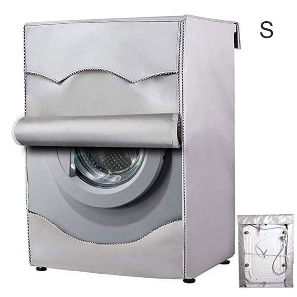 

washing machine cover with front openings waterproof dust proof silver large size myding