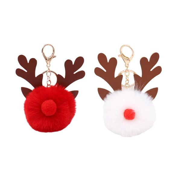 

2pcs christmas deer keychain christmas keychain themed keyring elk key chain pendant, Silver