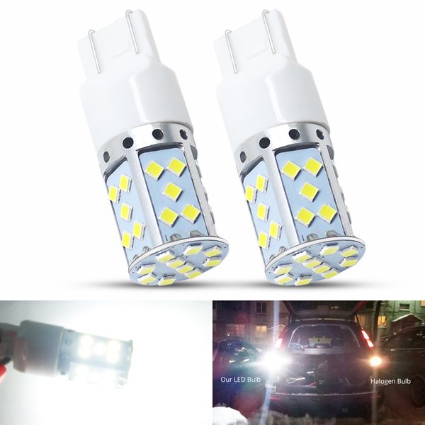

2pcs t20 7443 35 smd 3030 led bulbs white car auto reverse lights turn signal brake stail lights lamp no hyper flash 9-30v