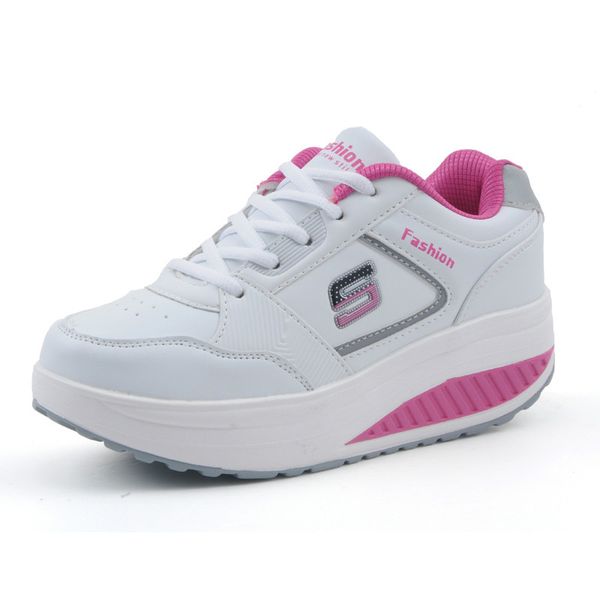 

wdhkun 2019 women casual shoes slimming platform shoes women fashion flats fitness lady factory, Black