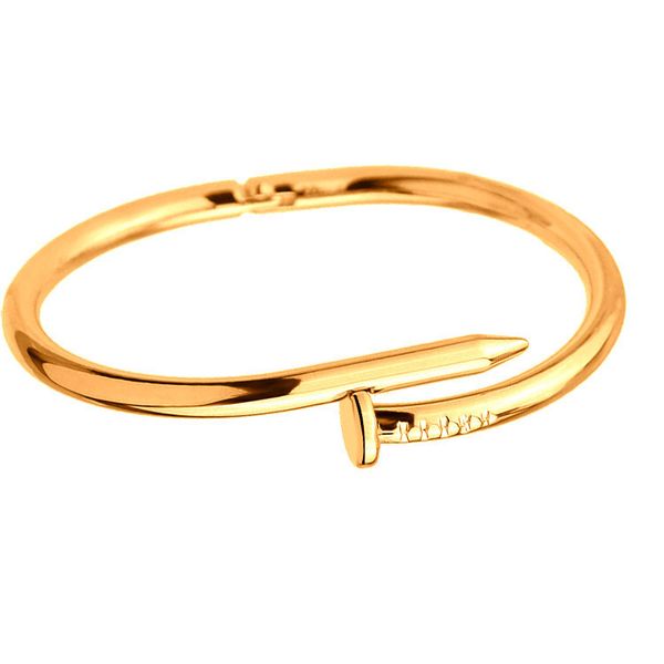 

2019 simple titanium steel stainless steel nails bracelet gold bracelets bangles punk for women men gift jewelry, Golden;silver