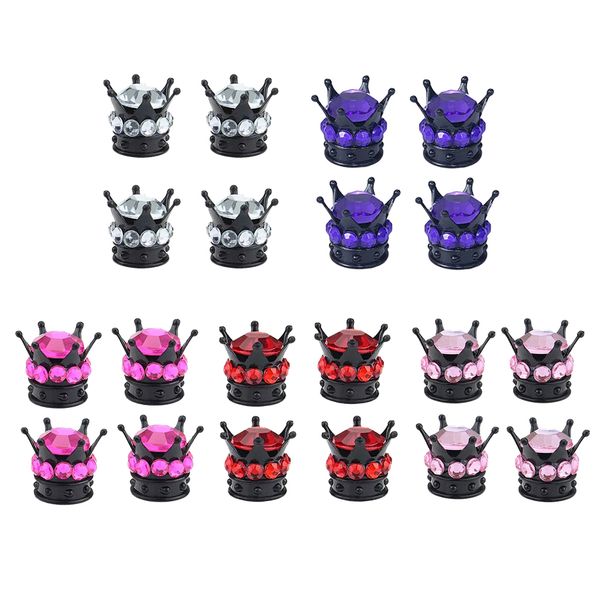 

20piece black crown bling diamond tire stem valve caps car truck vehicle