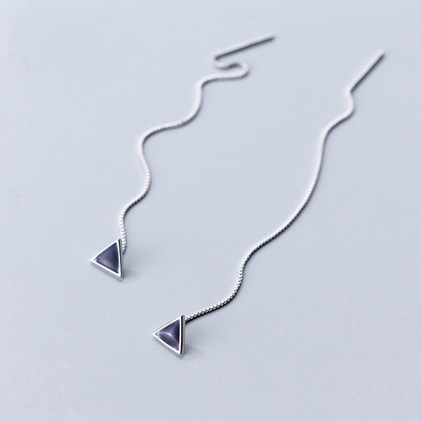 

mloveacc fashion jewelry tassel chain real 925 sterling silver punk triangle eardrop earrings stud for women delicate gifts jewe